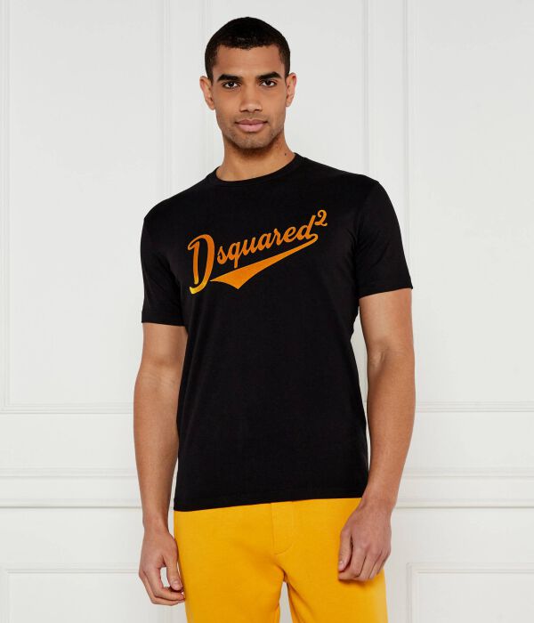 

Футболка мужская Dsquared2 с большим логотипом бренда, черный