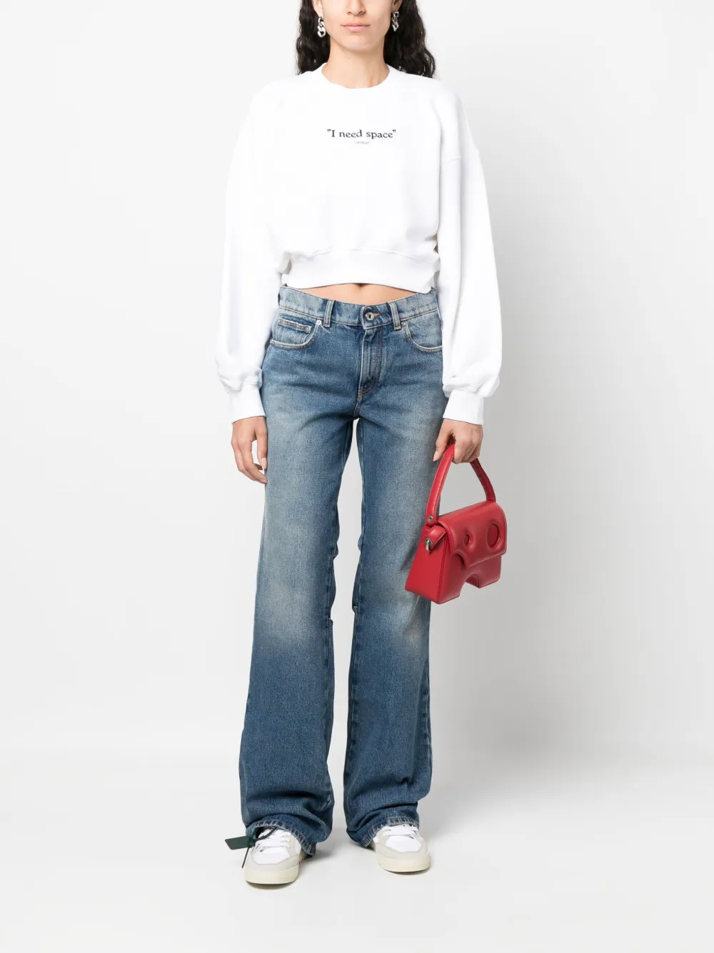 Расклешенные джинсы с заниженной талией OFF-WHITE, синий — фото 2