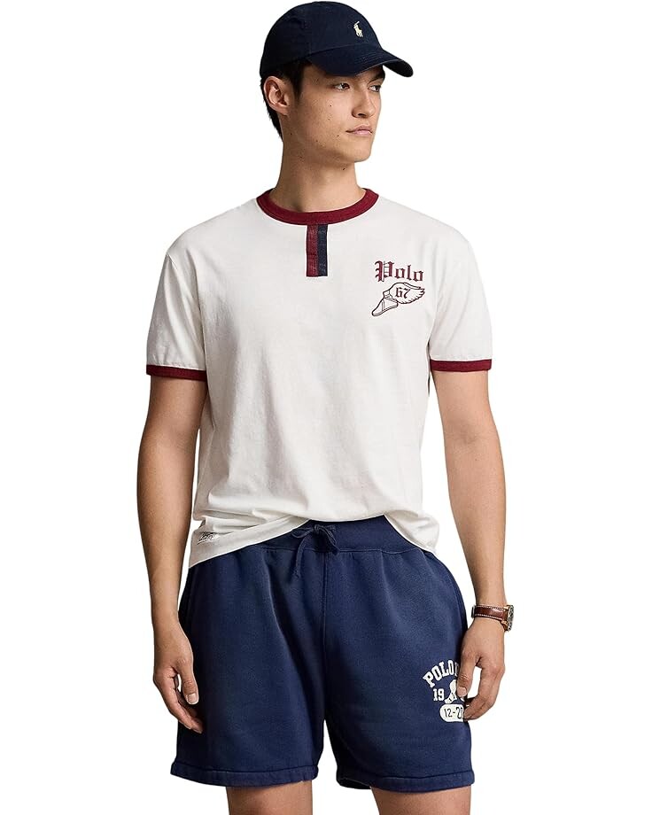 

Толстовка Polo Ralph Lauren Classic Fit Logo Slub Jersey T-Shirt, цвет Nevis/Red Carpet