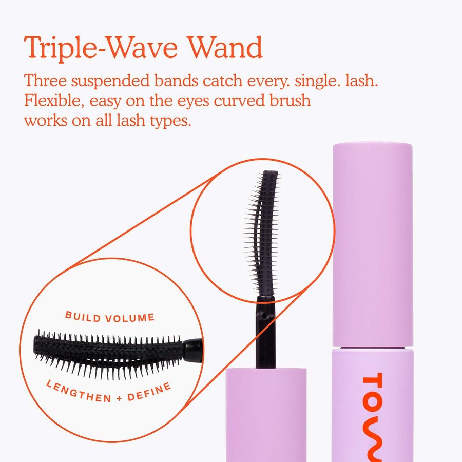 Удлиняющая и придающая объем тушь для ресниц MakeWaves Tower 28 Beauty, 0.17 oz, Jet — фото 3