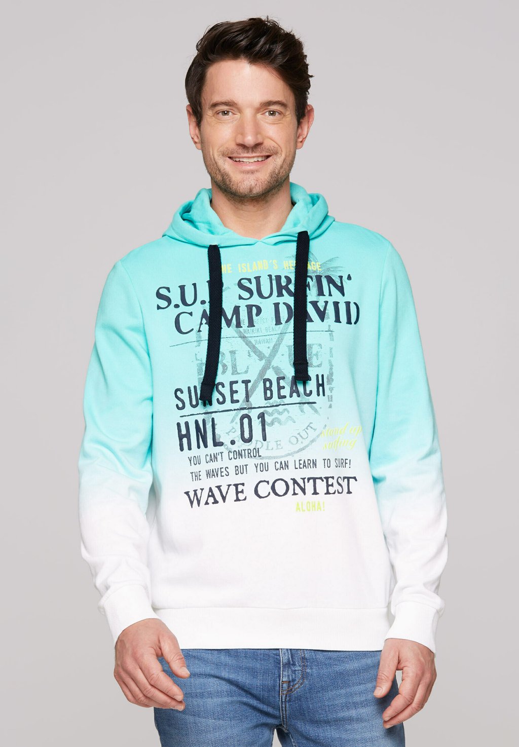 

Толстовка DIP DYE MIT PUFFPRINT - Hoodie Camp David, синий