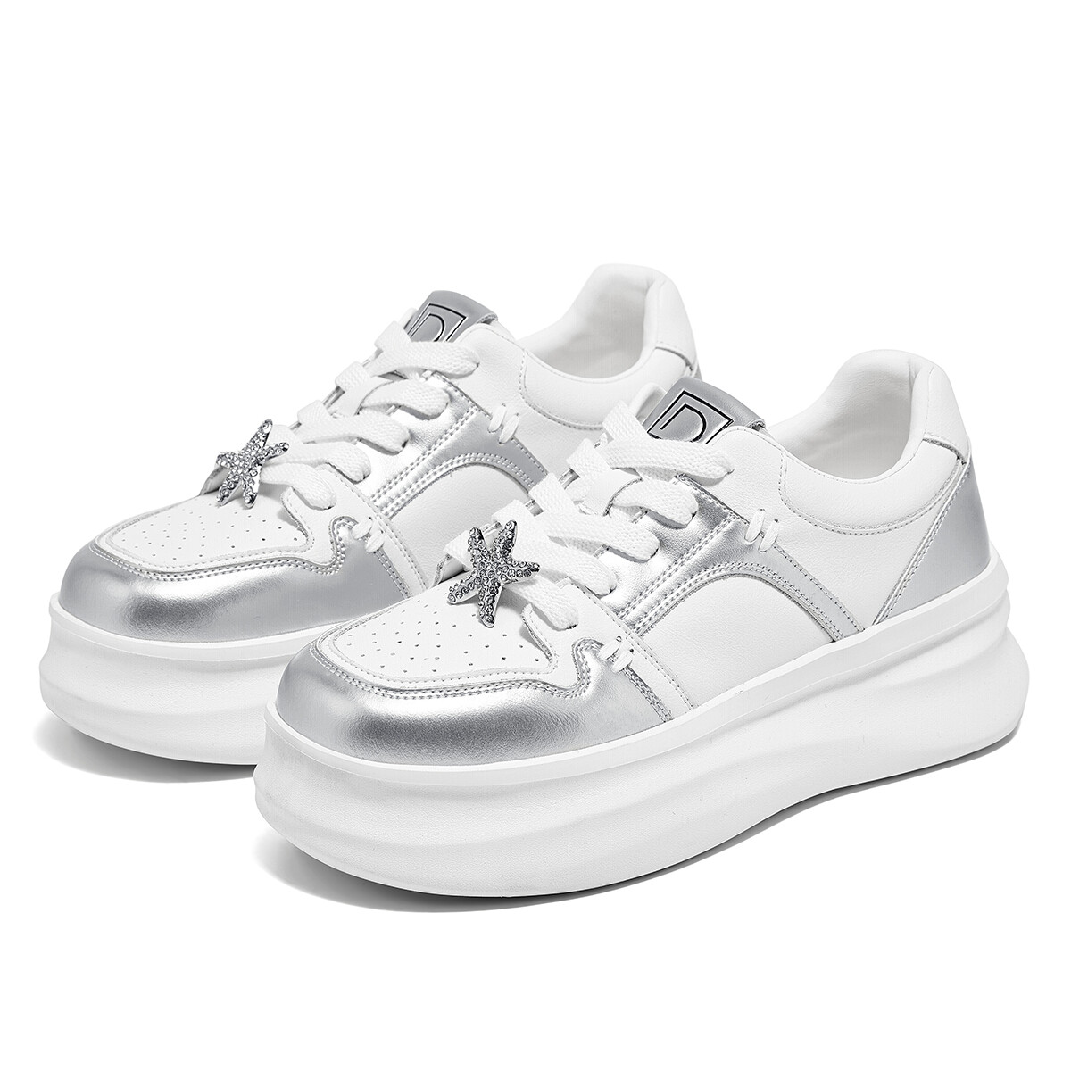

Кеды, скейтборд обувь женская низкая D:Fuse Scandinavia, цвет Off White/Silver