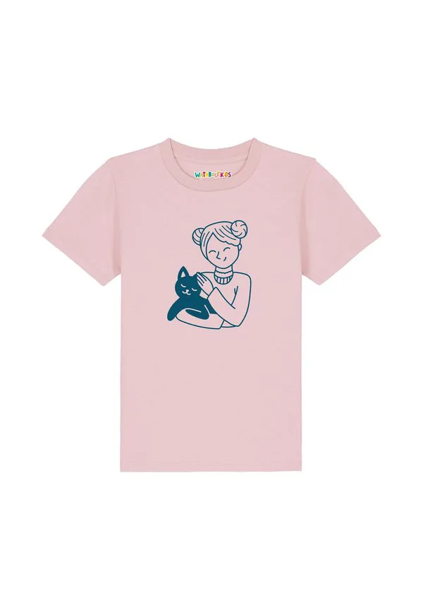 Футболка с принтом "und katze" Watapparel, Cotton Pink — фото 2
