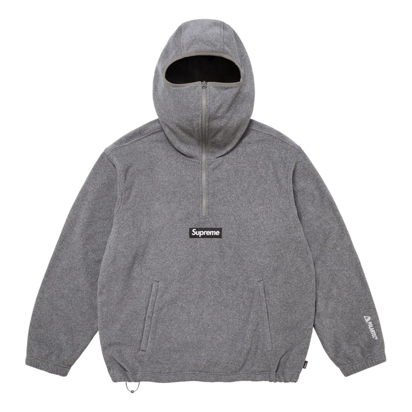 

Толстовка Supreme FW25 Polartec с капюшоном и половинной молнией, цвет «серый»