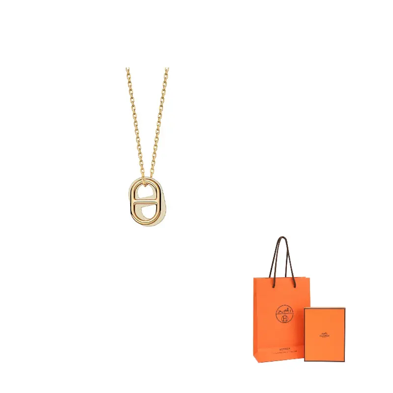 

Hermes Позолоченные ожерелья, унисекс, серые и белые