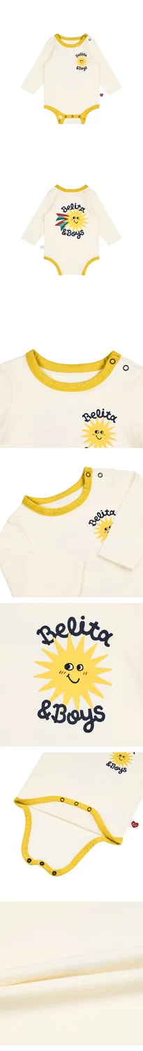 Детский боди с длинными рукавами Baby Sun кремовый от Belita&Boys — фото 3