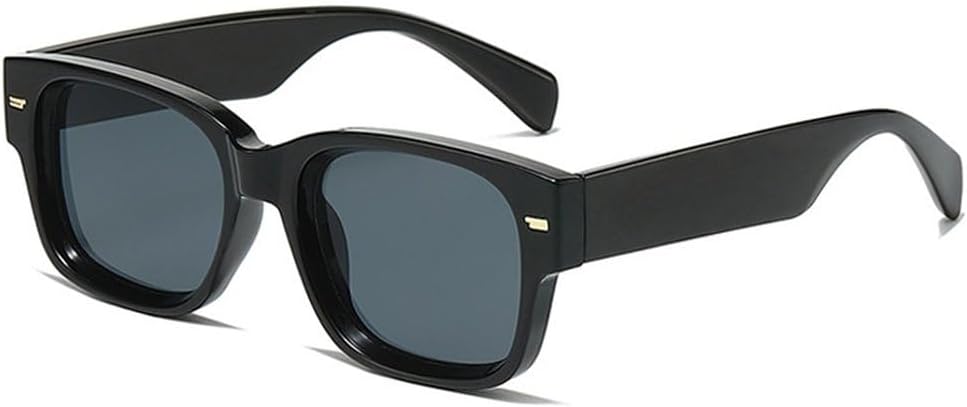 

Винтажные квадратные солнцезащитные очки с цветными заклепками для мужчин, модные градиентные солнцезащитные очки с защитой от УФ-излучения UV400 для женщин SKFGNX, Black Grey