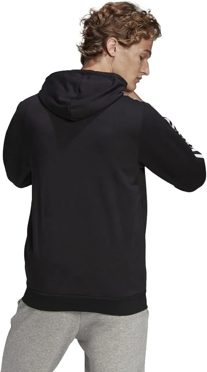 Мужская толстовка adidas Essentials из французского махрового трикотажа с тремя полосками и застежкой-молнией — фото 2