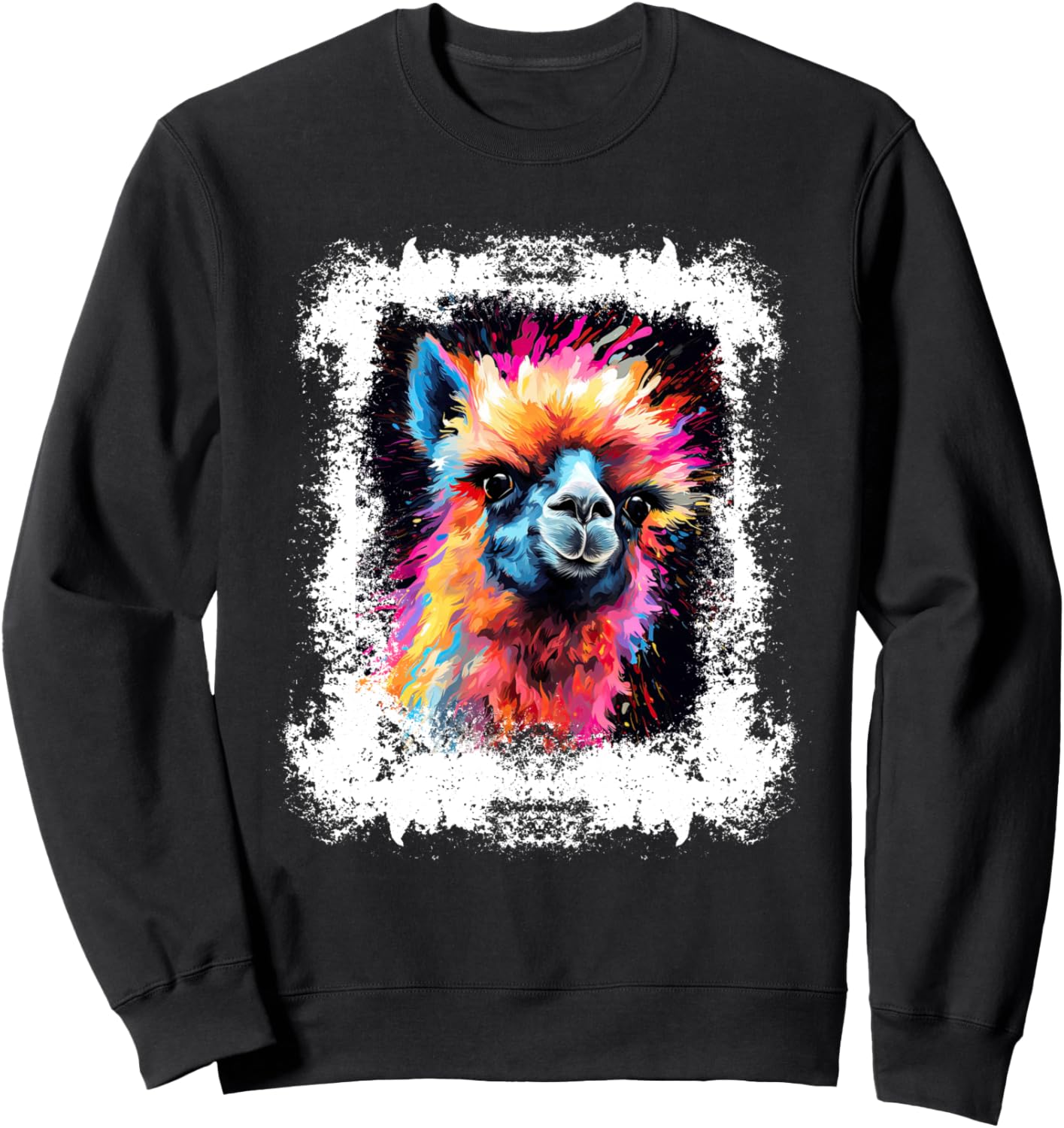 

Толстовка с изображением милой ламы и портретом альпаки, выполненным маслом Oil Print Animals, черный