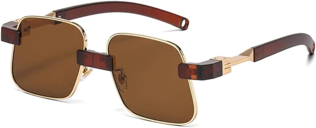 

Популярные модные квадратные солнцезащитные очки для женщин с защитой от УФ-излучения UV400, ретро-стиль, прозрачные линзы, модные солнцезащитные очки с градиентным покрытием для мужчин TVTBBVV, Brown Tea