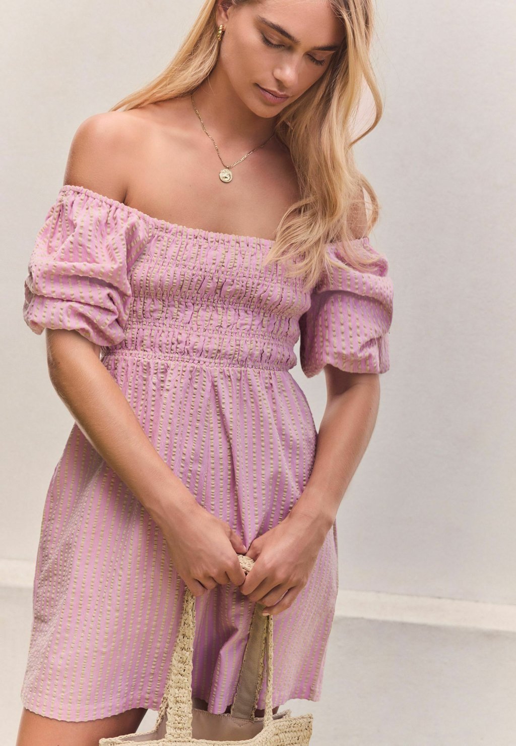 Комбинезон REGULAR FIT - OFF SHOULDER TEXTURED Next, розовый — фото 3