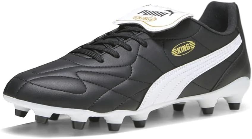 Футбольные бутсы Puma King Top Firm для мужчин, для игры на искусственном газоне, черный/белый/золотой — фото 3