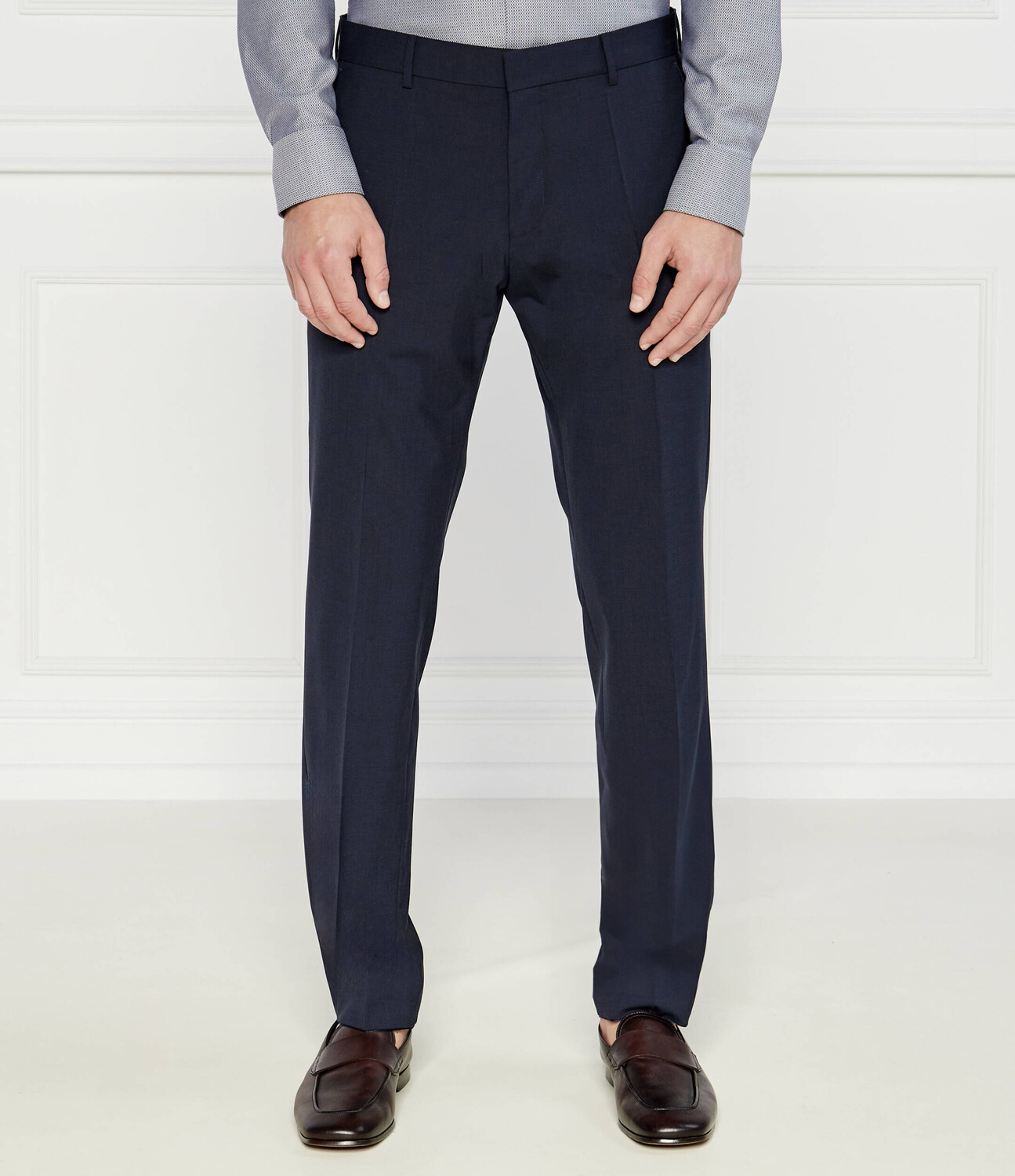 

Брюки BOSS BLACK H-Genius-MM-224 Slim Fit, темно-синий