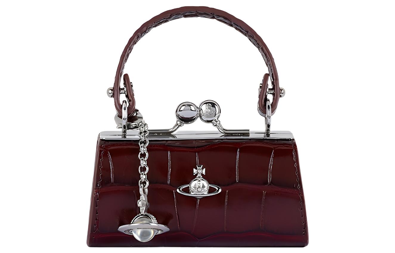 

Vivienne Westwood Женская сумка из коровьей кожи бордового цвета