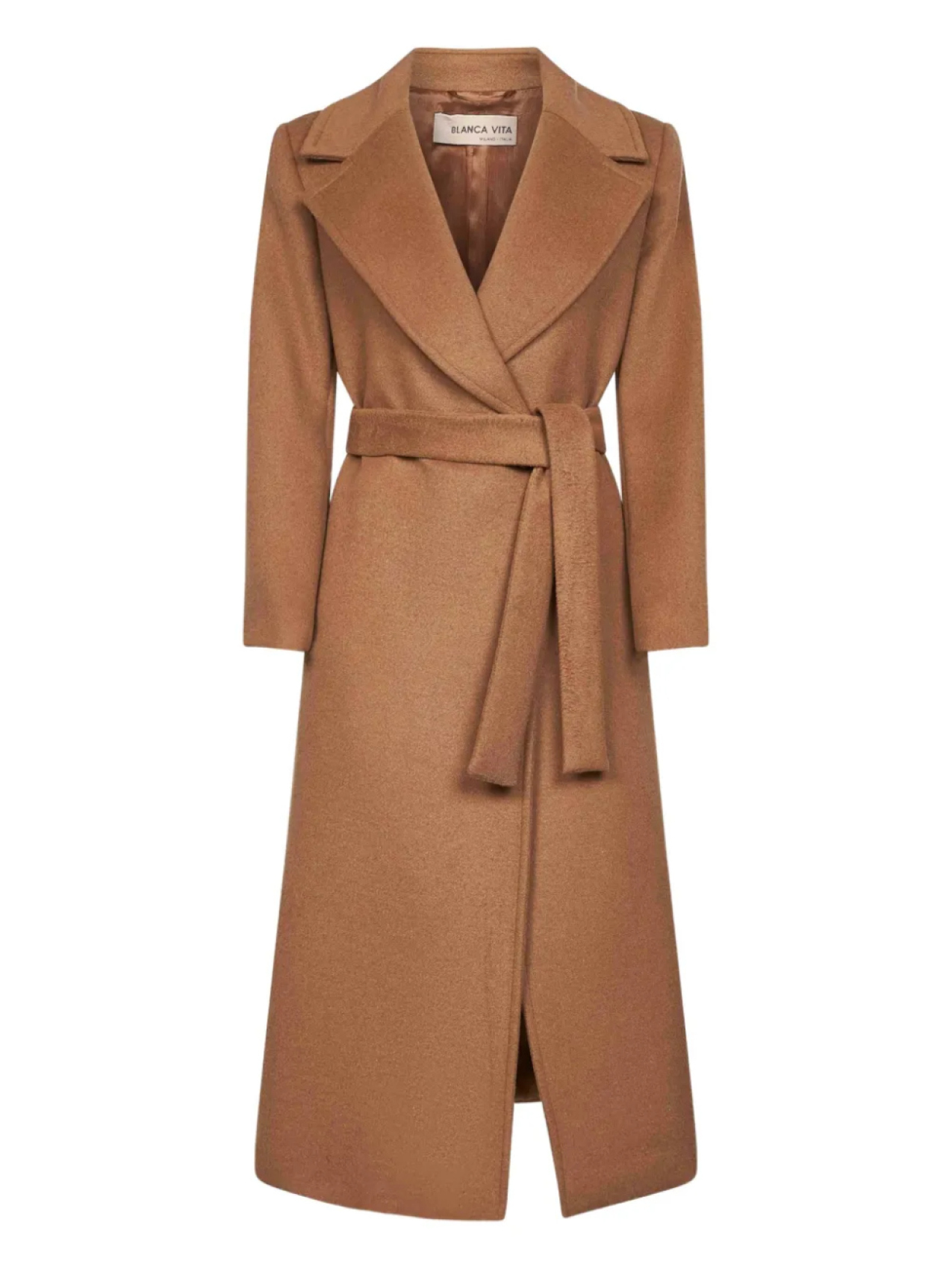 

Пальто Blanca Vita с широкими лацканами и поясом, нейтральный