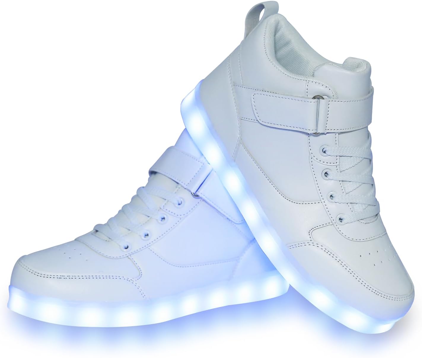 Унисекс-кроссовки YuanRoad с подсветкой LED и USB-зарядкой, светящиеся светодиодные кроссовки, белый — фото 2