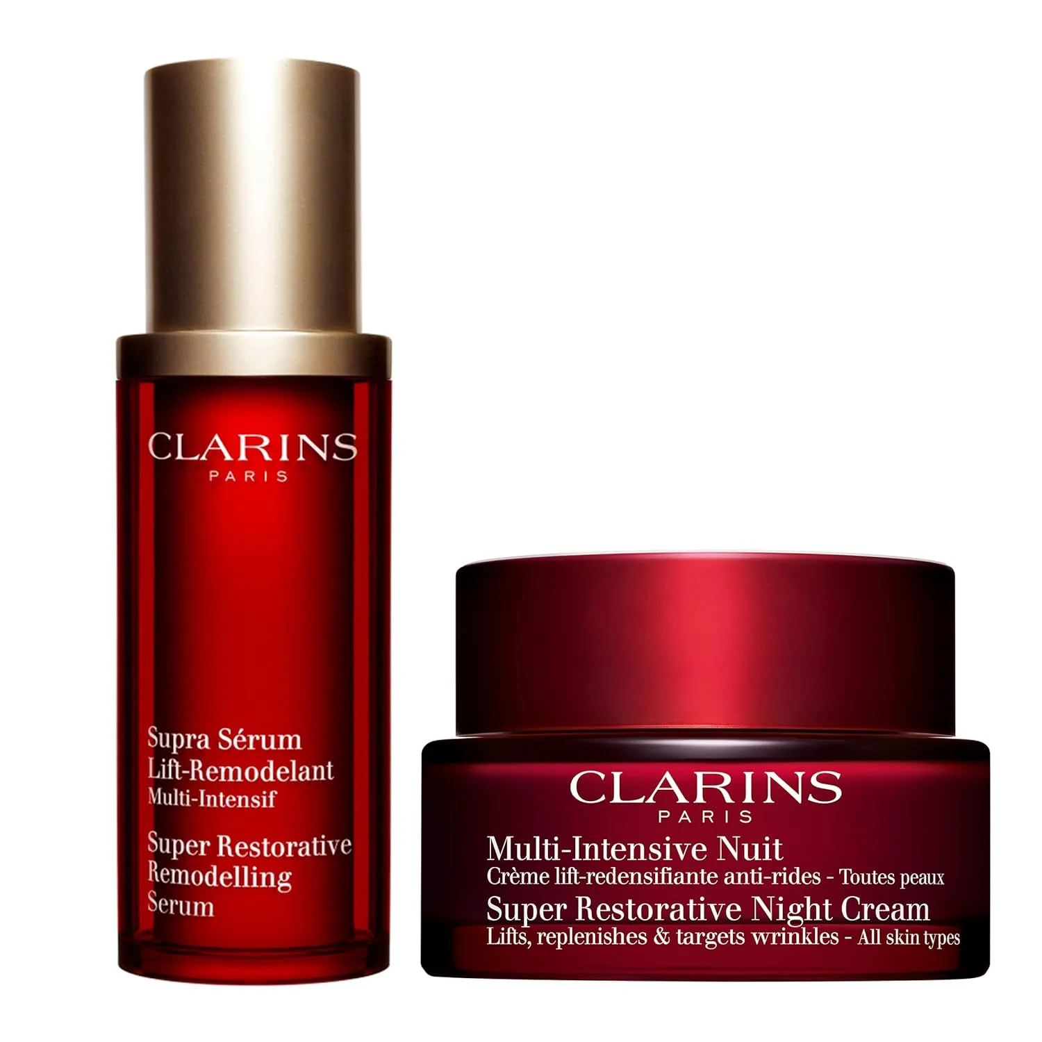 Набор восстанавливающего ночного крема и сыворотки для восстановления Clarins Super Restorative