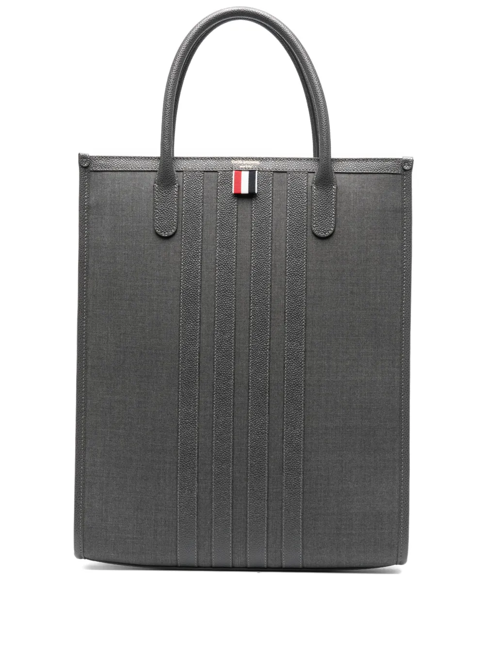 

Сумка-тоут с полосками 4-Bar THOM BROWNE, серый