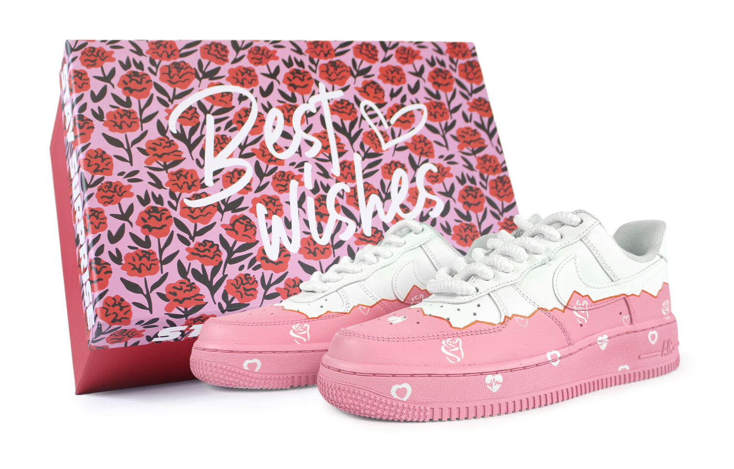 

Кроссовки Nike Air Force 1 Skateboard Shoes Women's Low-Top White Pink, белый