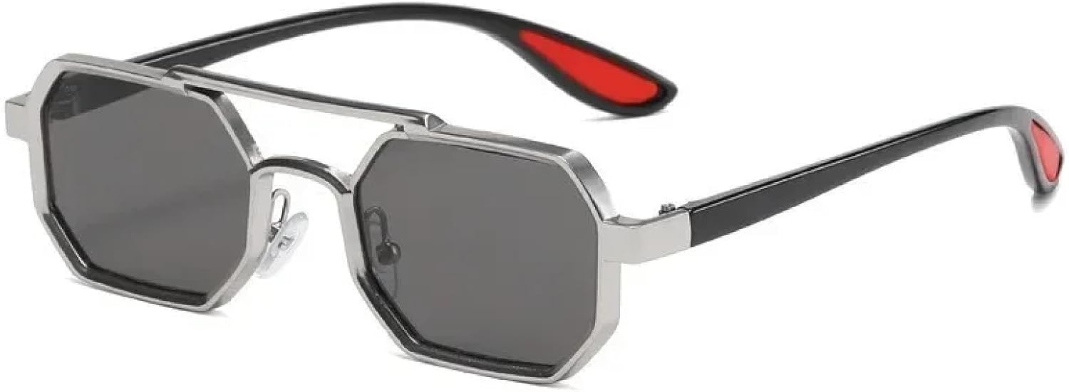 

Солнцезащитные очки с защитой от УФ-излучения UV400 | Металлический панк, разноцветные линзы | для женщин и мужчин, для занятий спортом на открытом воздухе и вождения DSVIGF, Silver Gray