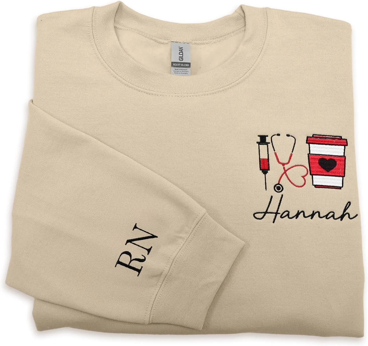 

Толстовка с вышивкой для медсестры RN LN LPN NACRE APPAREL