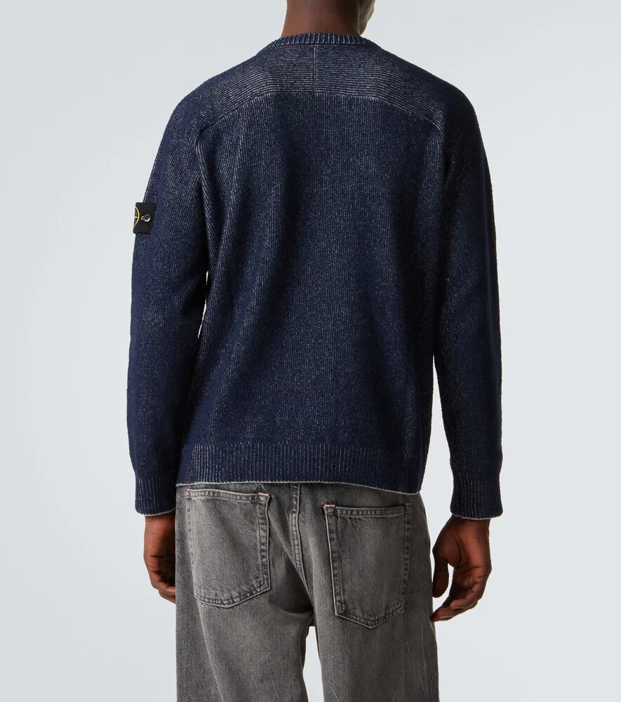 Свитер Compass из хлопковой смеси Stone Island, синий — фото 4