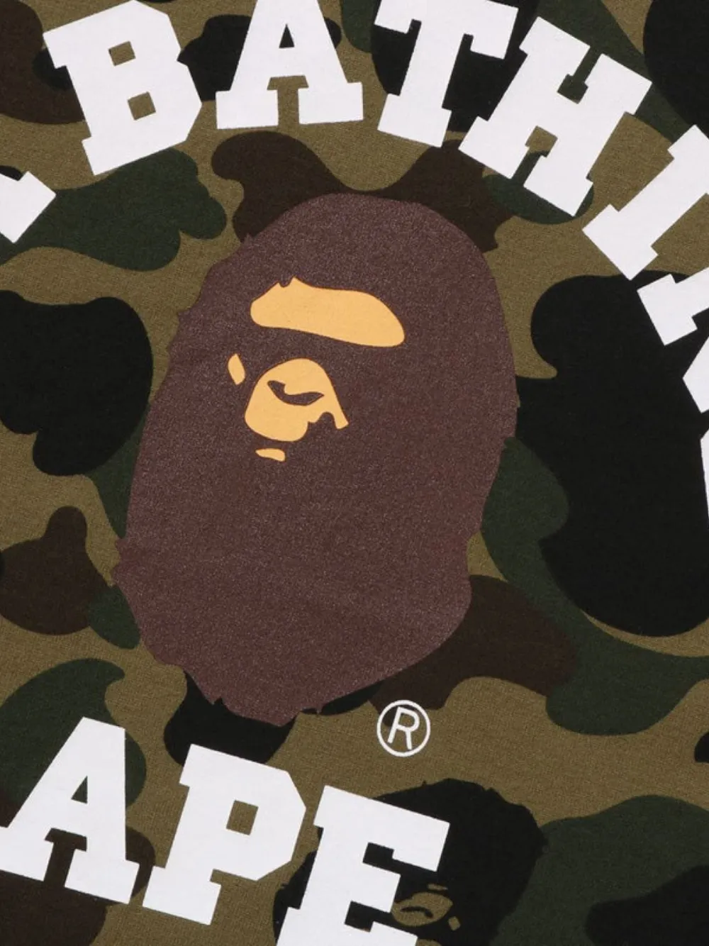 Футболка с логотипом и камуфляжным принтом A Bathing Ape, зеленый — фото 3