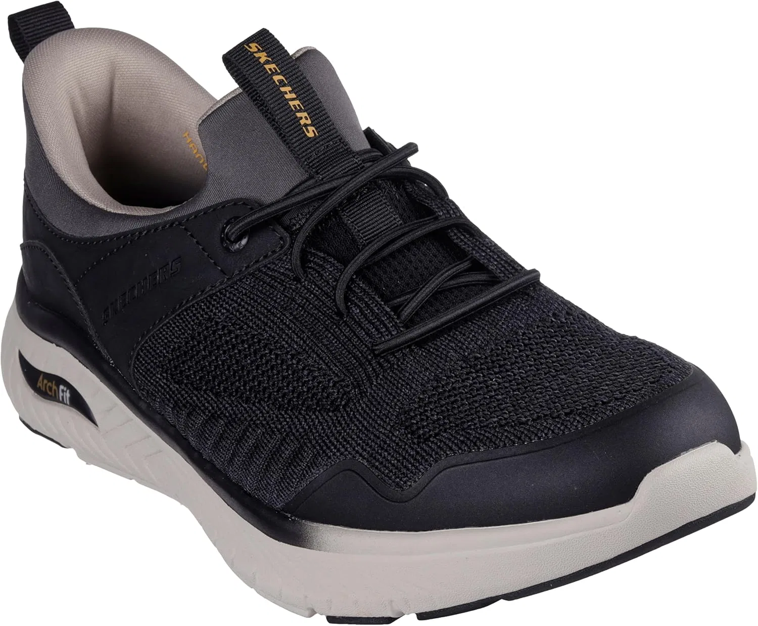 Мужские кроссовки Skechers Arch Fit Crosser - Emeric Trainers, Black Knit Synthetic — фото 4