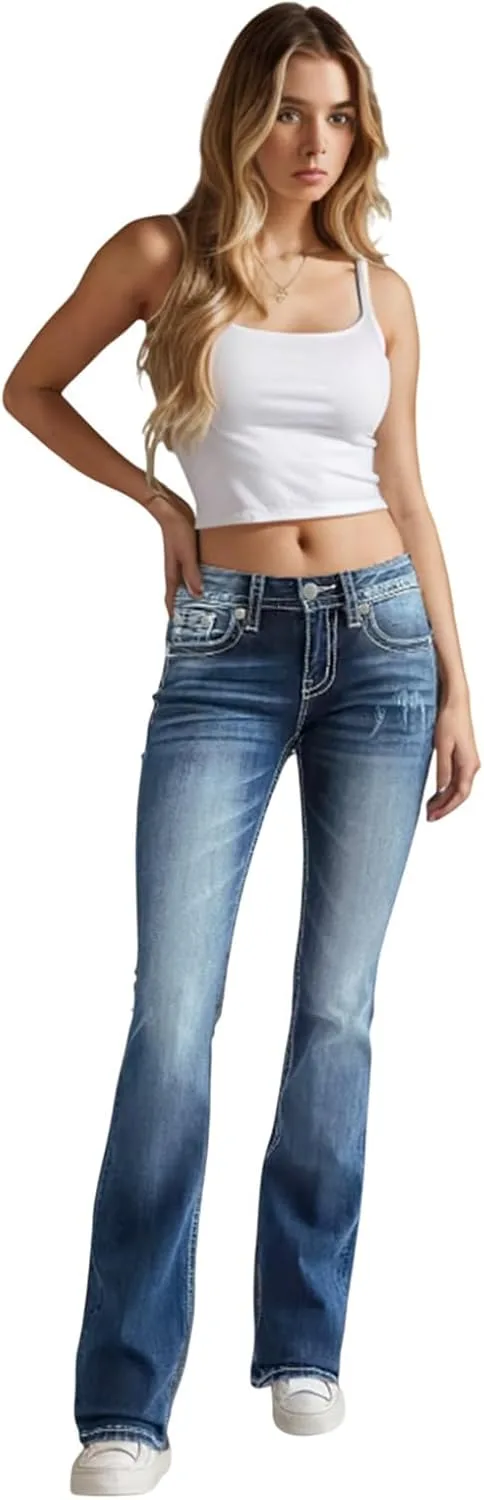 

Джинсы для женщин Baggy Low Rise Boyfriend Straight Wideleg