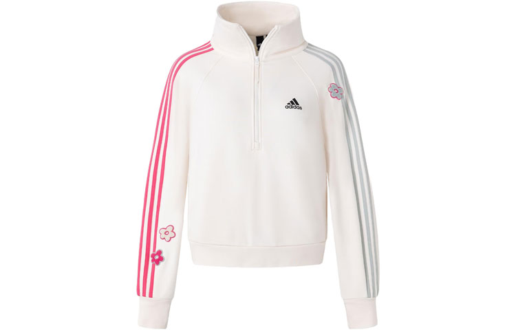 

Цветочная толстовка с 3 полосками для женщин розовая белая Adidas, розовый