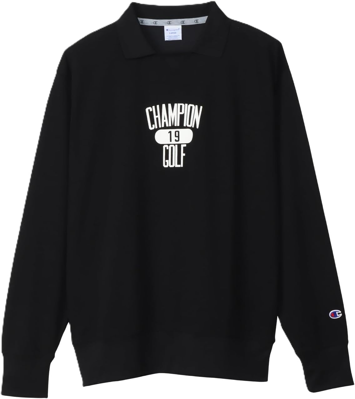 

Поло RelaxFit с длинными рукавами, защитой от УФ-излучения и быстрым высыханием, с графическим логотипом, идеально подходит для игры в гольф Champion, черный