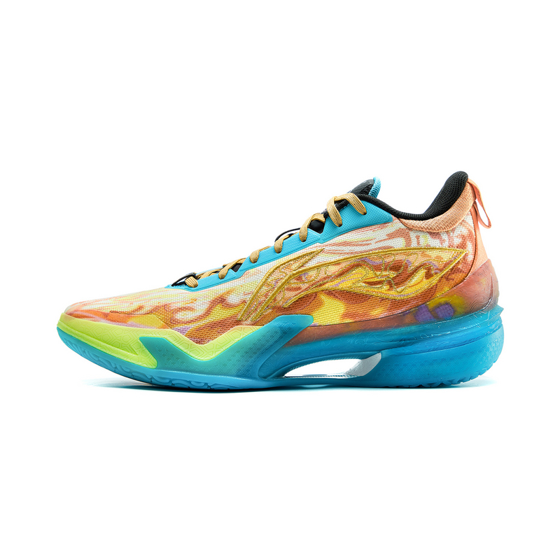 

Лининг Найф 5 противоскользящие баскетбольные кроссовки с улучшенным отскоком мужские оранжево-синие