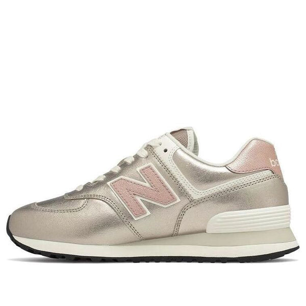 Кроссовки 574 серии блестящий панк золотой New Balance, розовый