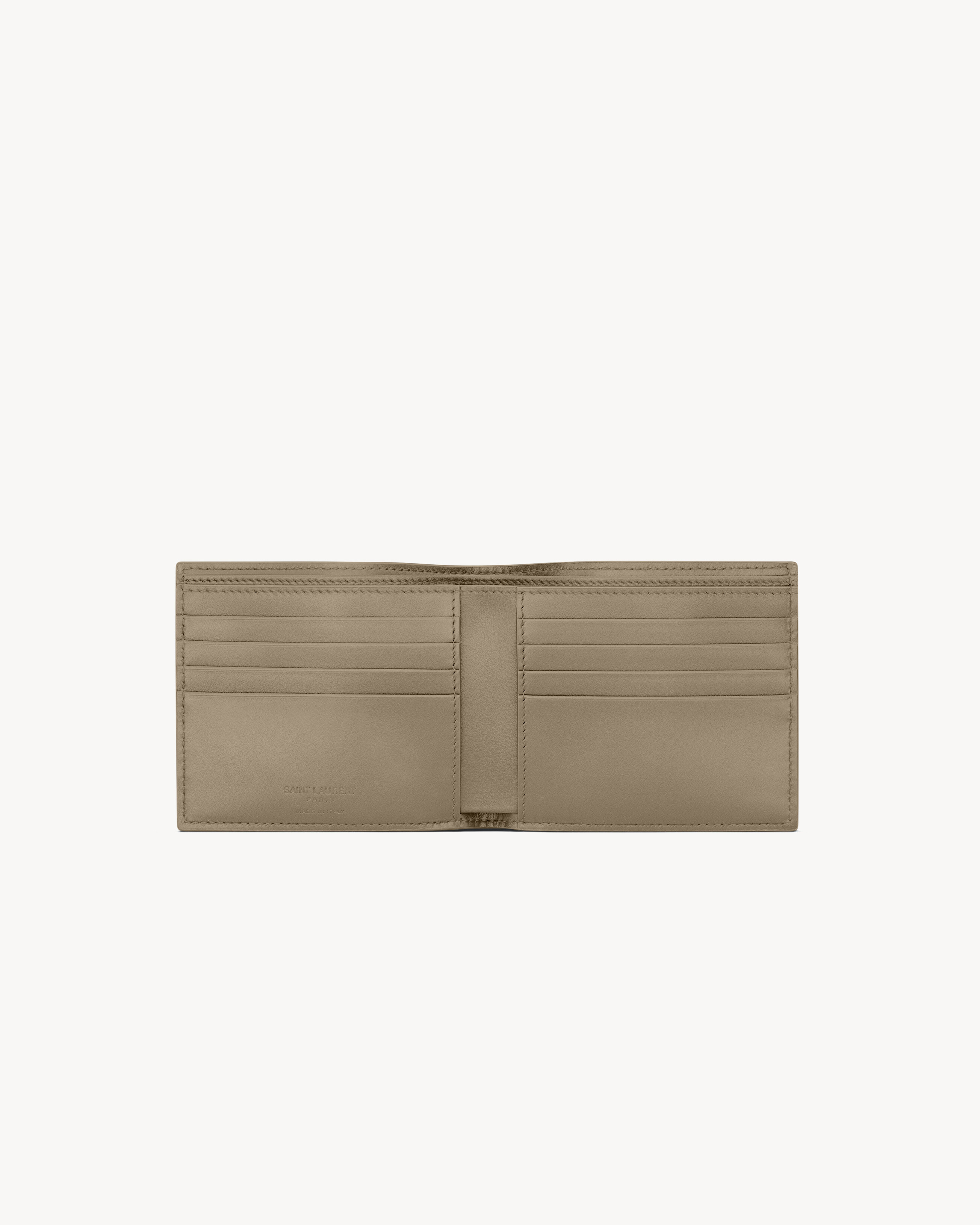 Кошелек SAINT LAURENT PARIS East/West из гладкой кожи, серый/серебряный — фото 4