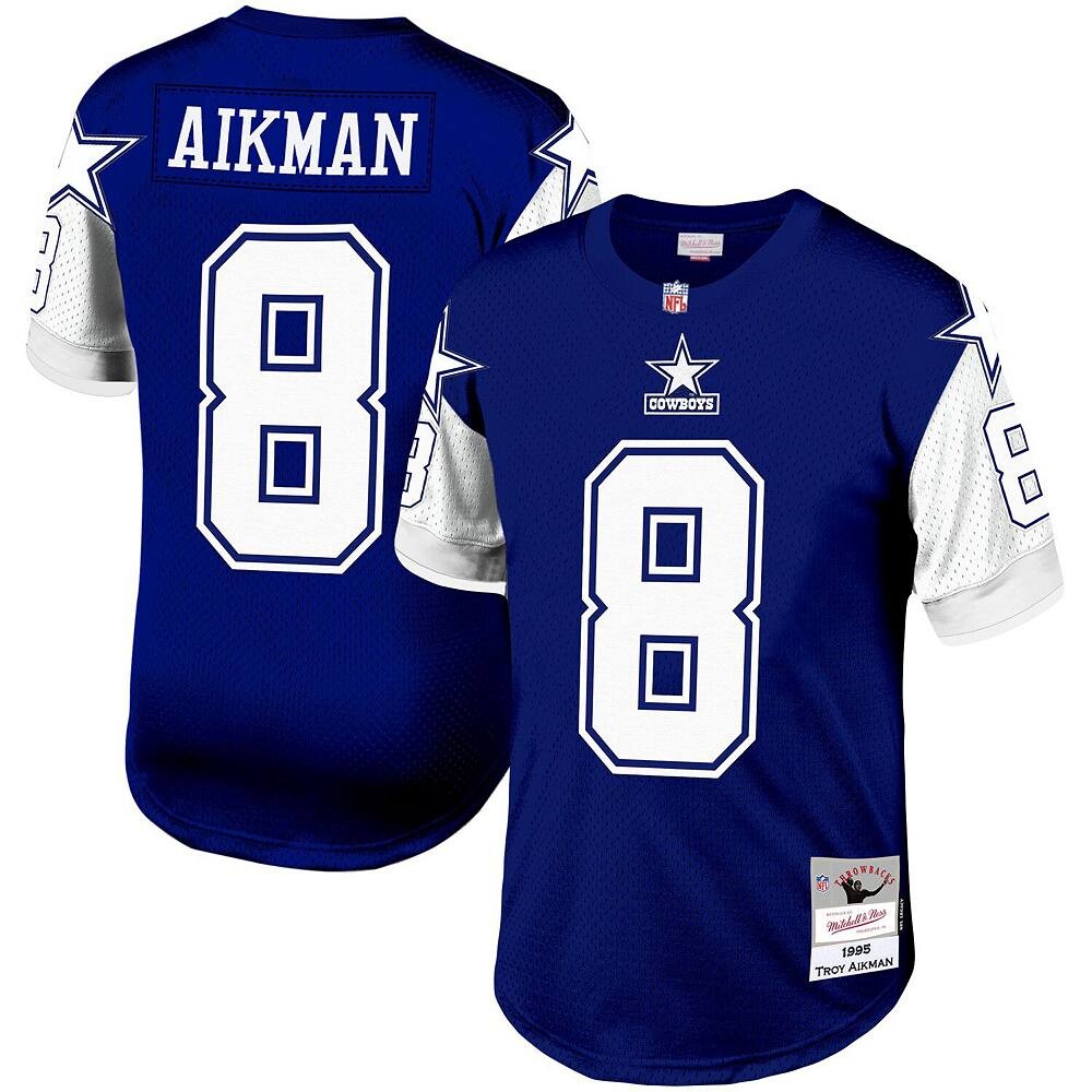 

Мужская копия джерси темно-синего цвета Mitchell & Ness Troy Aikman Dallas Cowboys Legacy, цвет Cow Navy