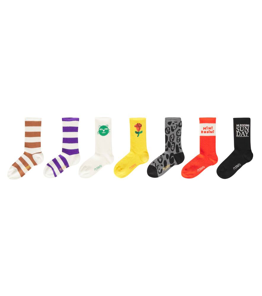 Набор из 7 носков с принтом из хлопковой смеси Mini Rodini, Multicolor — фото 3