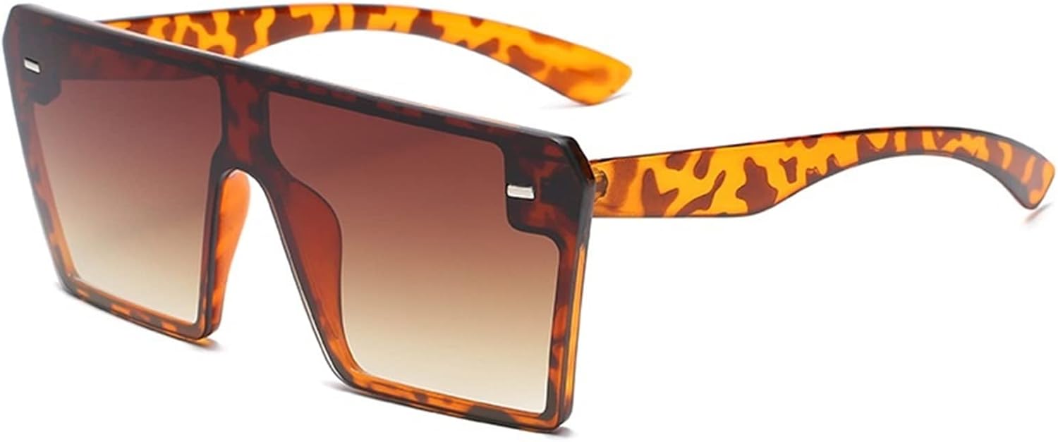 

Солнцезащитные очки в стиле ретро с квадратной оправой большого размера 2026 года для мужчин и женщин, идеально подходят для отдыха на пляже (цвет: C, размер: средний) MTZJH, B