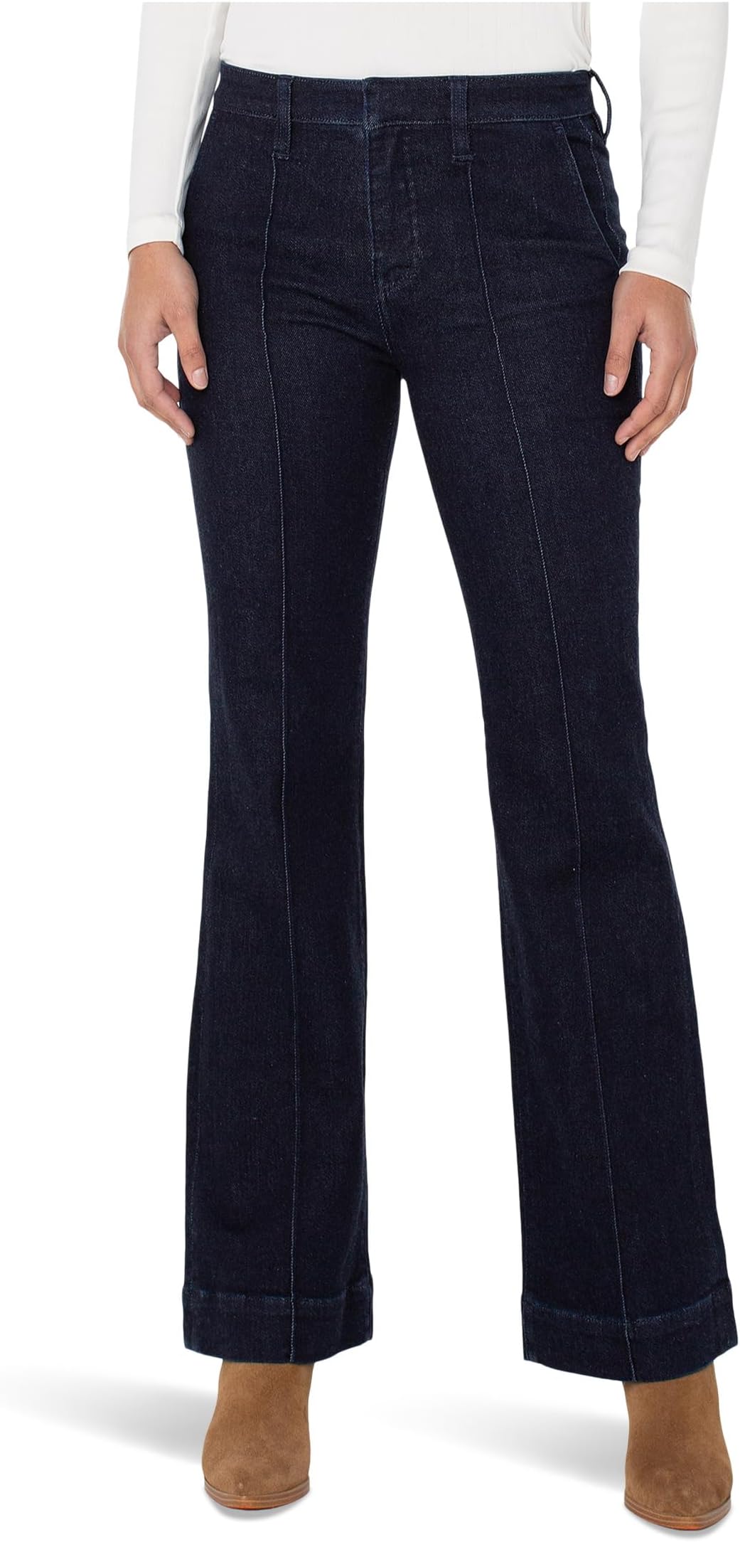 

Джинсы Liverpool Los Angeles Women's Petite Trousers Boot Pants with Pintucks, Indigo Rinse