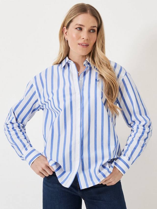 

Полосатая рубашка Boyfriend Crew Clothing, Airforce Blue