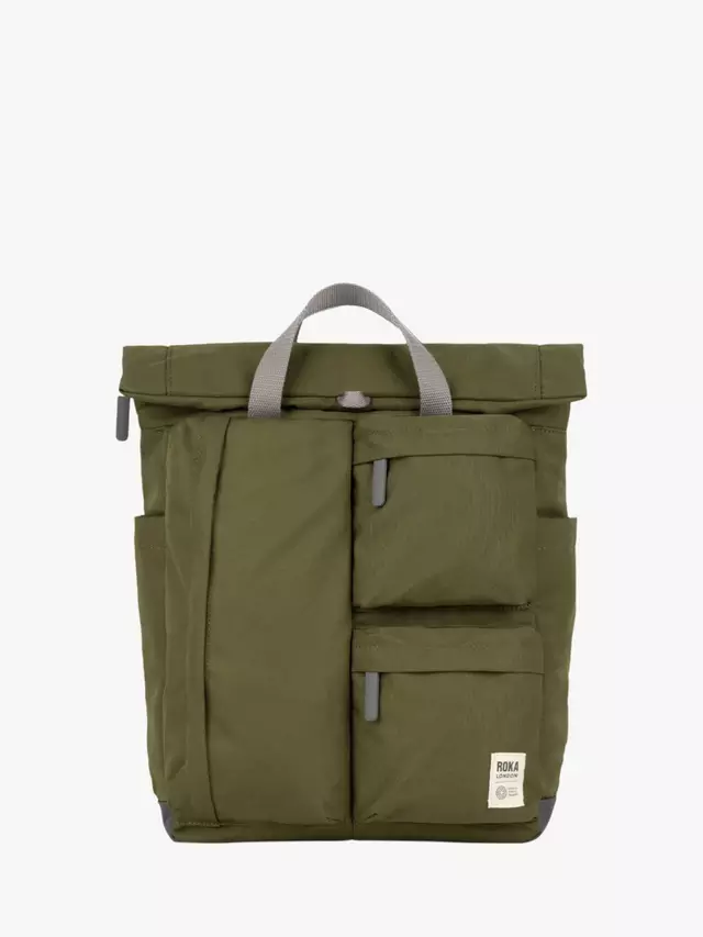 

Рюкзак ROKA London Waterhouse Recycled Canvas Rolltop, цвет moss