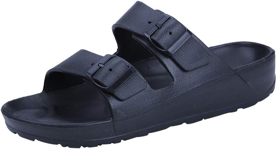 

Черные шлепанцы для мужчин, мягкие и легкие, надевать легко, пляжные сандалии, водонепроницаемые домашние тапочки, обувь для улицы Generic