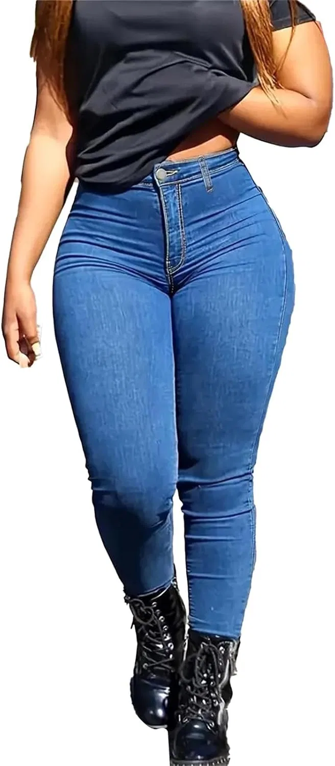 Джинсы с высокой талией, skinny, Blue a