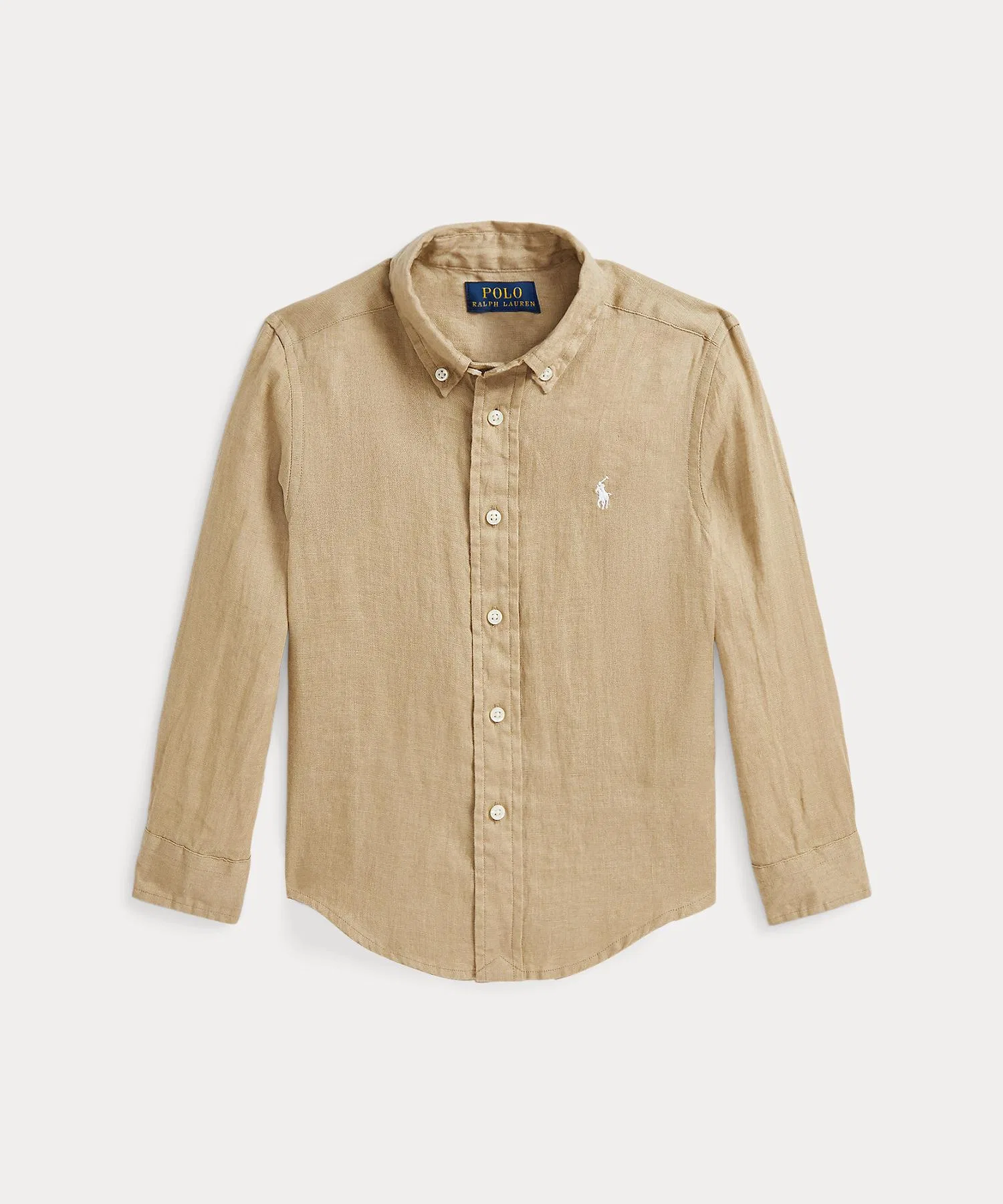Детская рубашка POLO RALPH LAUREN CHILDRENSWEAR из льна с длинным рукавом