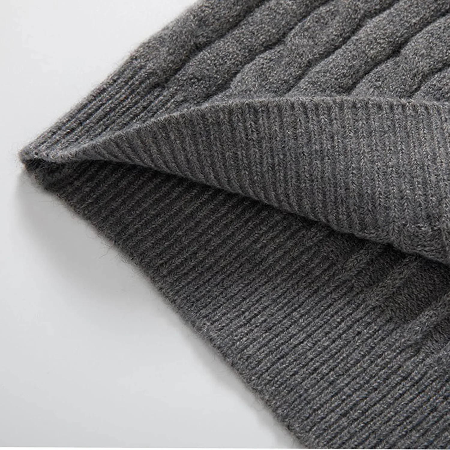 Свитер мужской с длинным рукавом, полуводолазка, четверть-молния, slim fit, рифленая вязка — фото 3