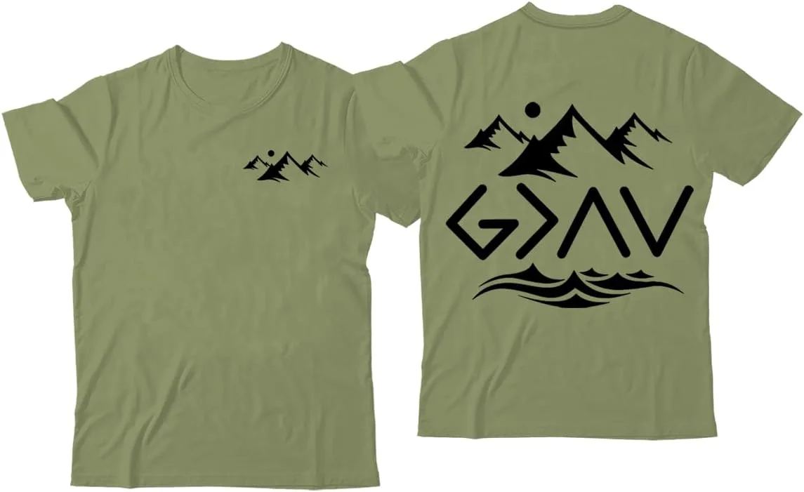 Футболка God is Greater Than Highs and Lows, Christian Shirt, V-образный вырез