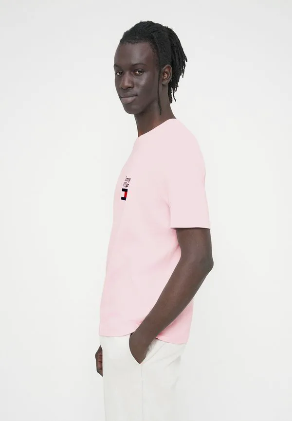 Футболка с вышитым логотипом, круглый вырез, принт. Tommy Hilfiger, Light Pink — фото 4