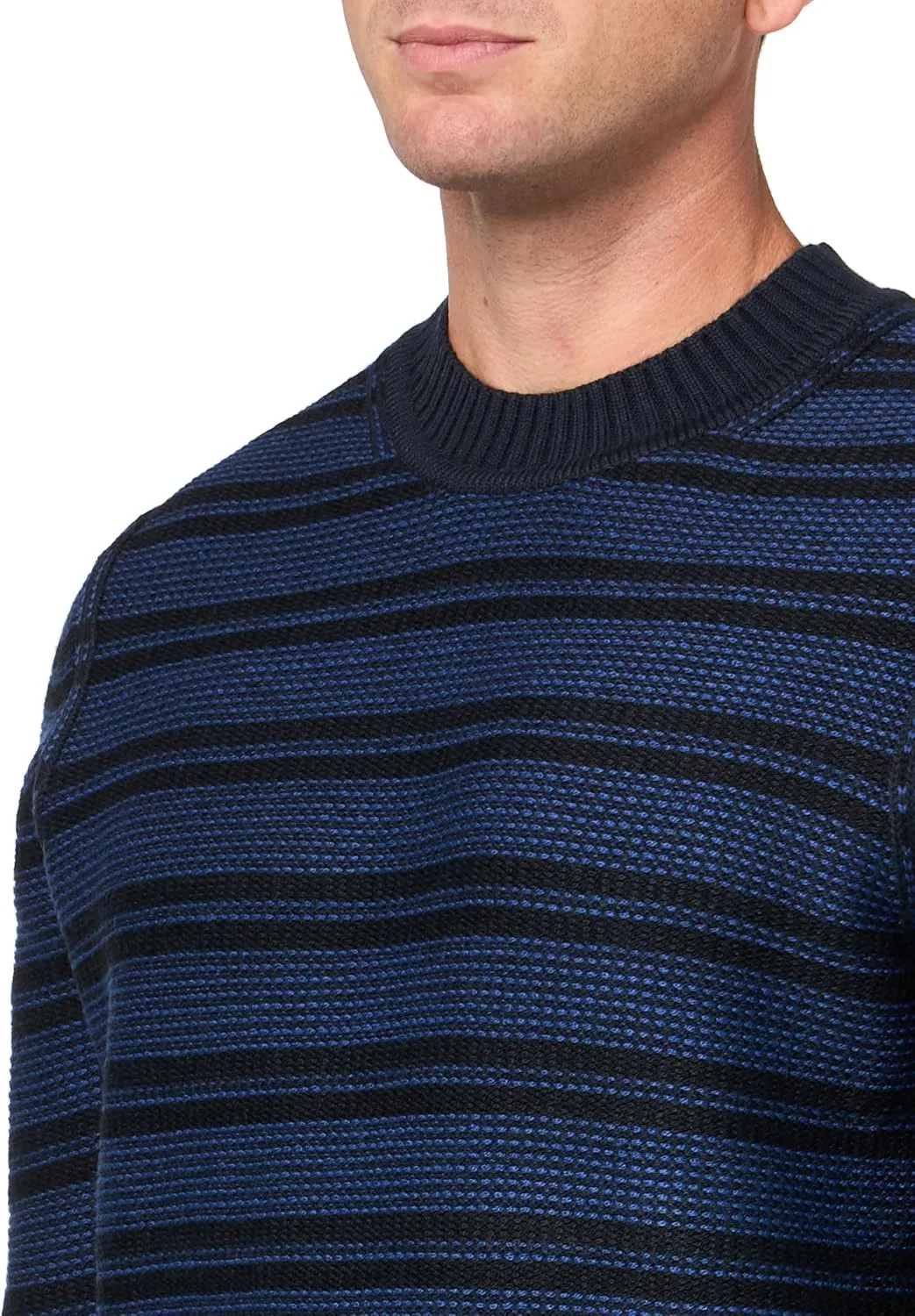 Свитер BOSS Men's Small Block Stripe из шерстяной смеси, Night — фото 3