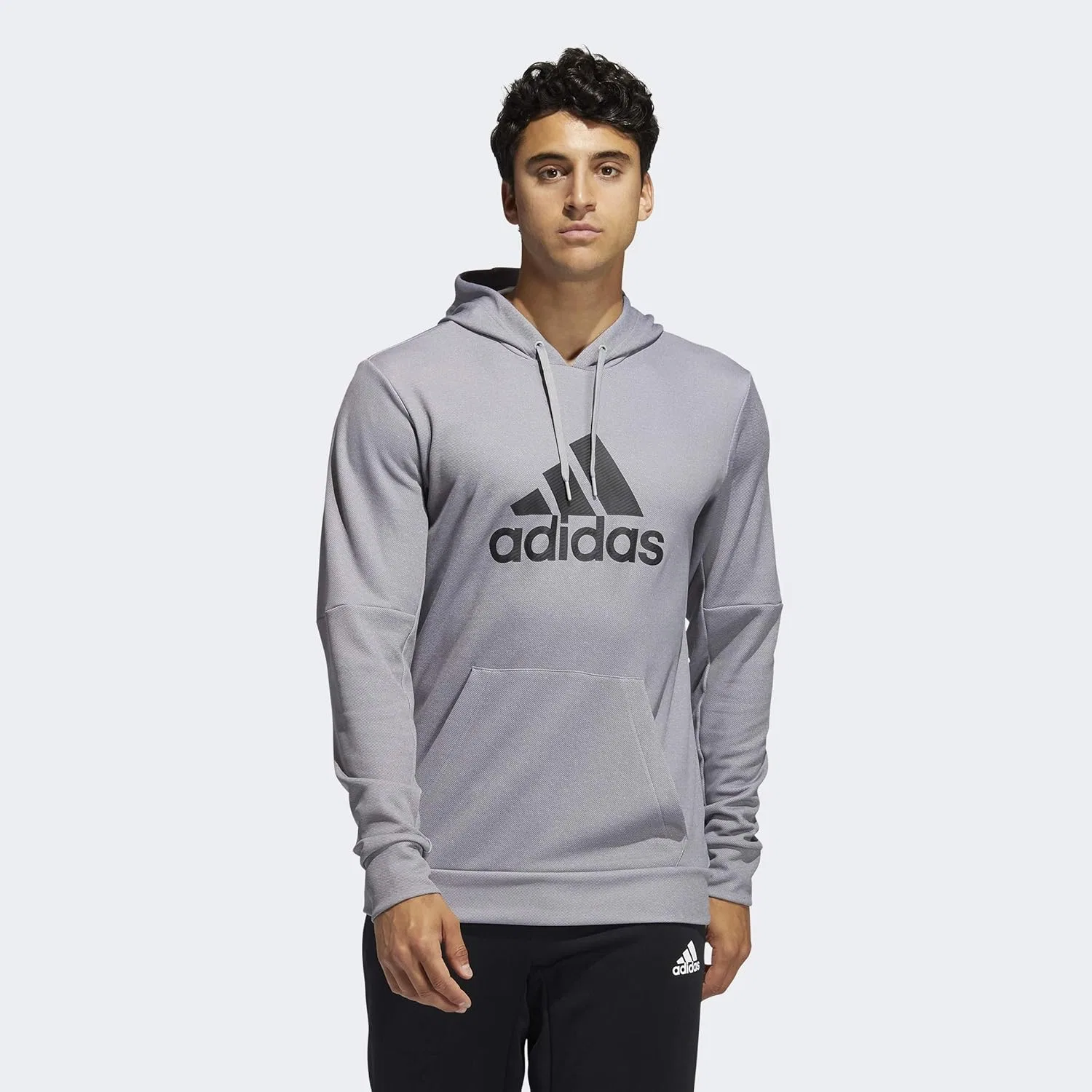 Мужская толстовка Adidas Back to School Badge of Sport, средне-серый меланж/черный — фото 2