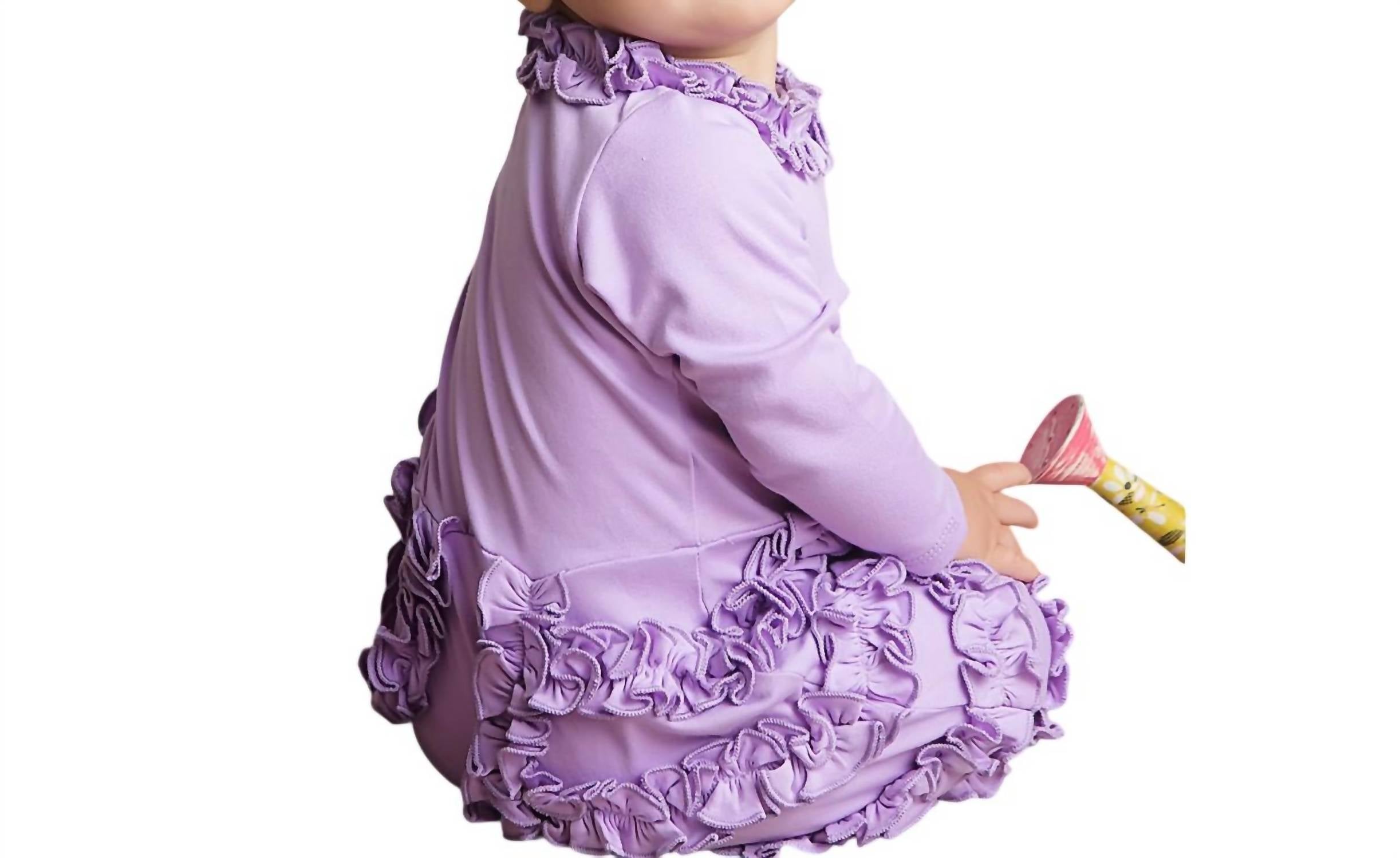 Комбинезон с пионами для девочек, прозрачный, сиреневый Lemon Loves Layette, Sheer Lilac — фото 2