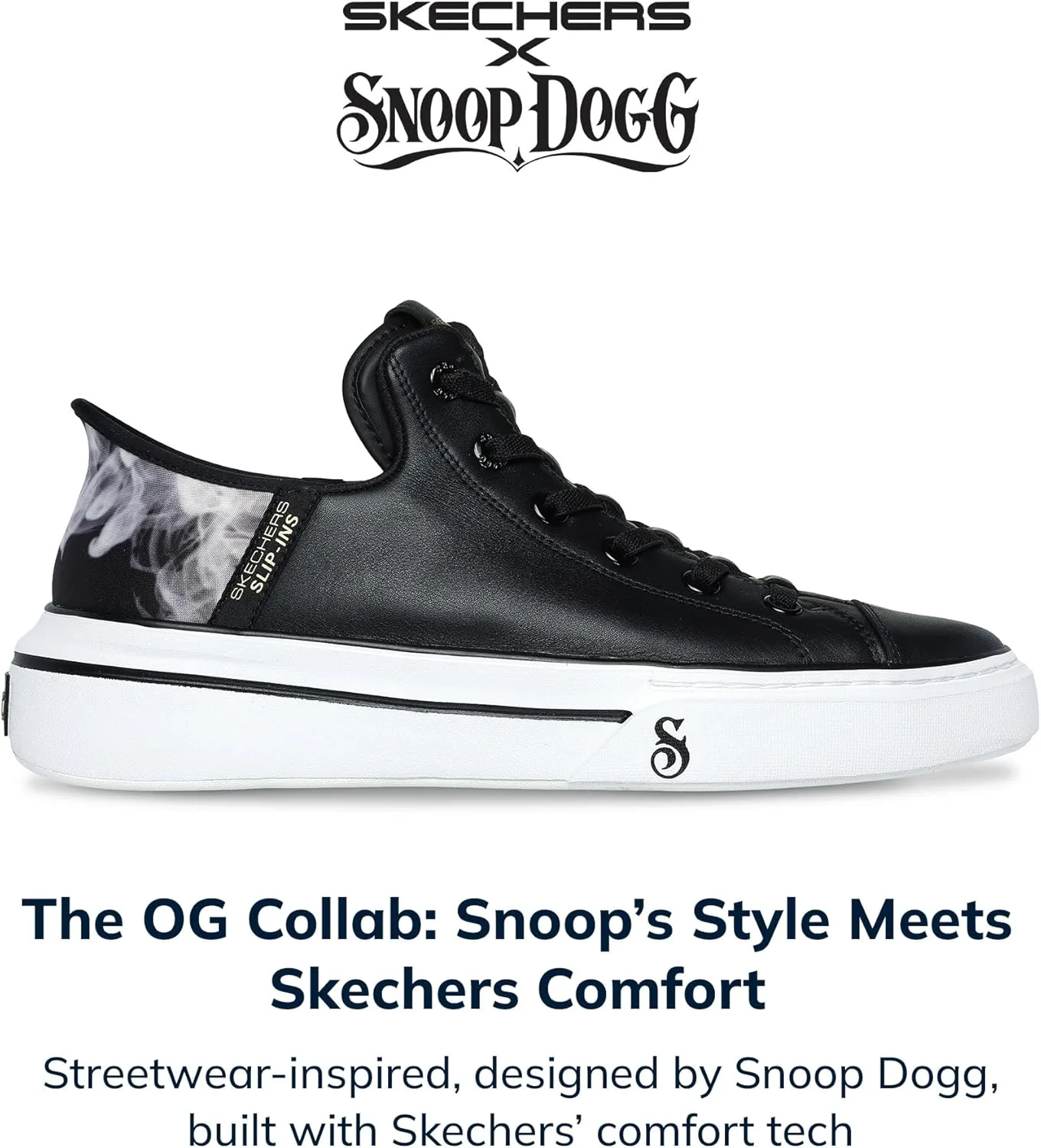 Кроссовки Skechers для мужчин 251017, черно-белый — фото 3